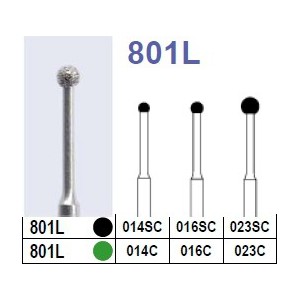 Fraise diamantée N°801L blister 10 instruments